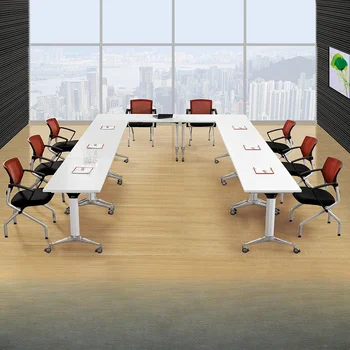 Комбинирана лента сгъваема тренировъчна маса голяма и малка конферентна маса дълга маса проста модерна офис мобилна дълга