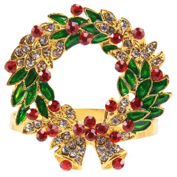 Комплект от 8 салфетки пръстен венец салфетка пръстен притежателя за Коледа, Деня на благодарността, сватба, празнично парти маса декорация