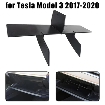 Контейнерен рафт за Tesla Model 3 2017-2020 Централна конзола за съхранение Glovebox Организатор Преградни плочи Ко-пилот жабка