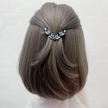 корейски стил изящен ретро фиба конска опашка ключалката клип прости бретон страна клип щифтове за коса жени момичета коса стайлинг аксесоари