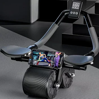 Коремно колело с таймер Безопасно безшумно многофункционално мускулно разтягане Ab Roller Durable Коремни упражнения Ролкови инструменти за обучение