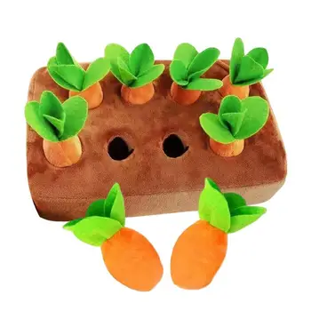 Куче морков плюшена играчка куче плюшени морков играчка постелки обогатяване домашен любимец фураж мат за миризма обучение и бавно хранене