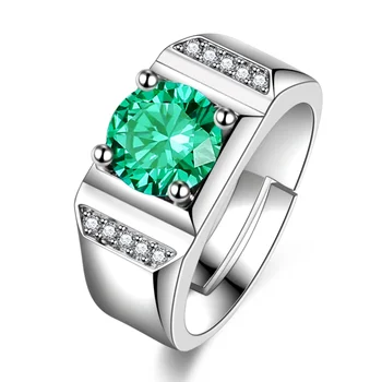 луксозните сребърни пръстени за жени имитация Диамантени сърца и стрели Moissanite синьо зелен циркон пръстен сватбени годежни пръстени