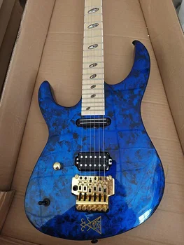 Лява ръка 6-струнна електрическа китара, гриф от палисандрово дърво, звездно синьо, Floyd Rose tremolo Bridge, бърза доставка