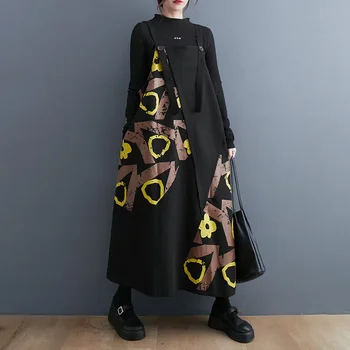 Макси рокли спагети дълги геометични печатни рокли жени жартиери твърди лятна мода случайни хлабав Y2k Sundress голям размер