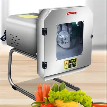 Малка автоматична машина за рязане на зеленчуци, гъби, корен от лотос, чили и зелен зеленчуков шредер