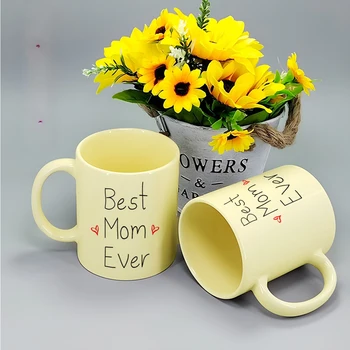 Мама и татко подарък чаша 11oz светло слънце жълт цвят кафе Чаша Подарък за рожден ден или годишнина от сватбата на родителя