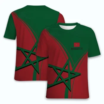 Мароко Национална емблема Флаг Лятна детска тениска от трико Случайни извънгабаритни пуловер Мода Детски дрехи за момчета
