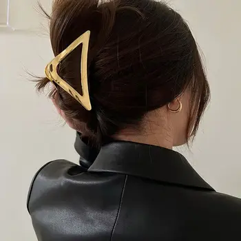 Метален триъгълник Нокът за коса Модни аксесоари за коса Геометрия Дизайни Щипки за коса Щипки за коса Жени Момичета Подарък