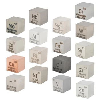 Метални елементи Cube Set за периодичната таблица серия - 99.99% висока чистота (0.39Inch / 10Mm)