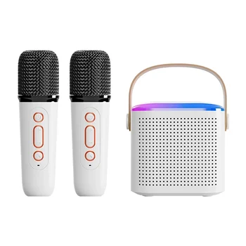 Микрофон Караоке машина Преносима Bluetooth 5.3 PA високоговорителна система с 1-2 безжични микрофона Начало Семейство пеене машина