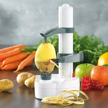 Многофункционална автоматична белачка Електрическа спирална ябълка белачка Slicer Плодове картофи Автоматична батерия захранва белачка кухненски инструменти