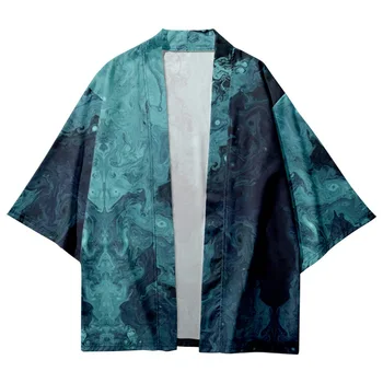 Мода Ежедневни печат Жилетка Кимоно Хараджуку Жени Мъже Юката Японско улично облекло Традиционен косплей Хаори
