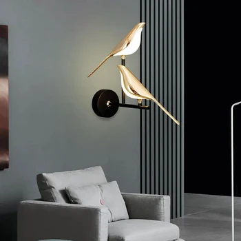 Модерна LED лампа за стена Сврака птица светлина вътрешно осветление Начало Нощни спалня Всекидневна простота изкуство декоративно стенно осветление