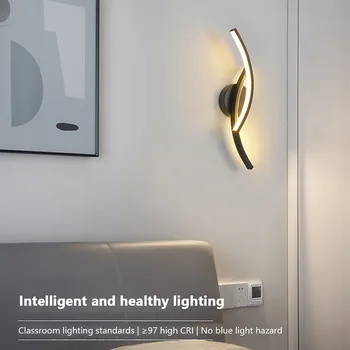 Модерна LED лампа за стена спалня нощно легло хол проучване коридор безжично led осветление вътрешен домакински уред осветително тяло блясък