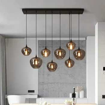 Модерни стъклени полилеи за трапезни маси Всекидневна Кухня Офис Кафе Висяща лампа Nordic Home Pendan Light