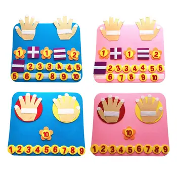 Монтесори математика броене играчки филц борда пръст номера броене играчка за пътуване предучилищна