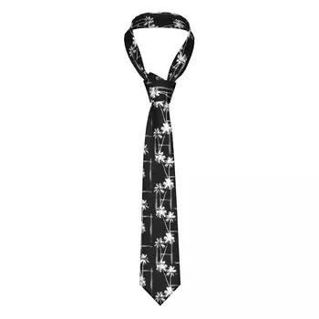 Мъжка вратовръзка тънък кльощав тропически изобразяващ черна палма Necktie мода вратовръзка свободен стил мъже вратовръзка парти сватба