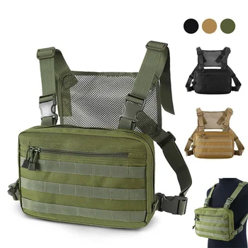 Мъжка тактическа чанта за гърдите Molle преден пакет жилетка раница найлон катерене къмпинг чанти открит военни спортове пътуване пакет
