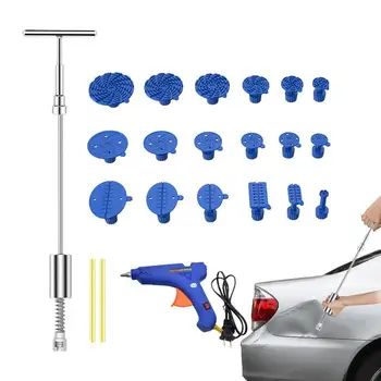 Най-добър инструмент за ремонт на автомобилни вдлъбнатини Универсална повреда Малка вдлъбнатина за всмукване на каросерията на автомобила 18 глави T Bar Puller Kit Аксесоари за инструменти за ремонт