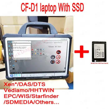 Най-добър лаптоп CF-D1 с MB Star C4 C5 2023.09 SSD софтуер, инсталиран по избор WiFi MB Star C6 VCI DOIP с CF D1 таблет