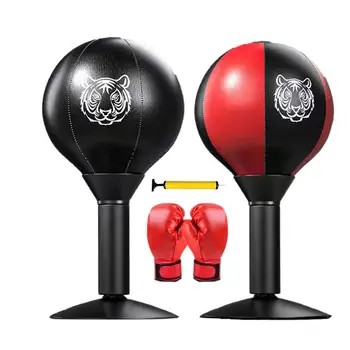 Настолна боксова круша топка със смукателна чаша Бокс Упражнение за деца Инструмент за скорост Стрес топка Обучение за възрастни Бокс