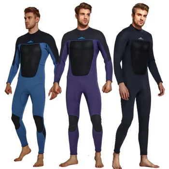 Неопрен Мъже 3мм неопрен цяло тяло Поддържайте топло обратно Zip за гмуркане Сърфиране Гмуркане с шнорхел Каякинг Плуване Водни спортове Мокри костюми