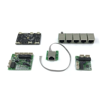 Неуправляван 5port 10/100M индустриален Ethernet комутационен модул PCBA платка OEM портове за автоматично наблюдение Дънна платка Ethernet