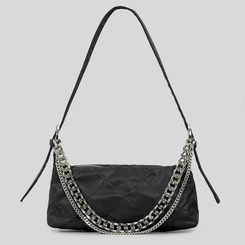 Нова персонализирана верига диамантено черно дамска чанта за рамо под мишниците мода водоустойчива Oxford Fabric Crossbody чанти чанта