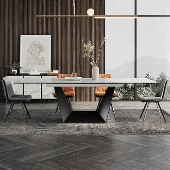 Нова прибираща се мраморна маса за хранене Правоъгълен малък апартамент Модерен минималистичен дизайн Скандинавска маса Mesa Patio Мебели
