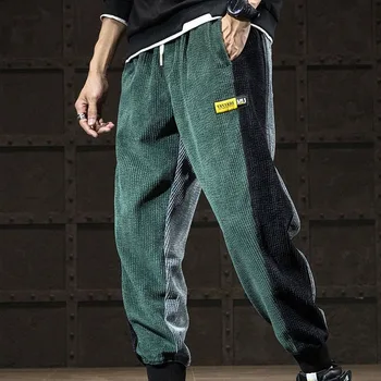 Ново зимно корейско издание Trendy Brand Плюшени удебелени кадифе Premium Loose Fit Големи универсални каишки Halen Мъжки ежедневни панталони