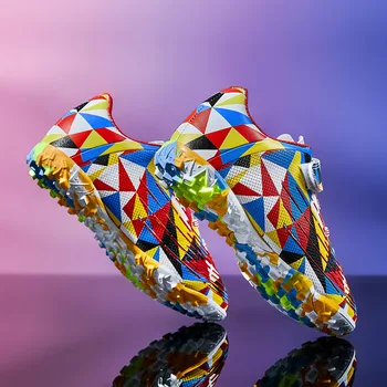Обувки Футзал Детски футболни обувки Контрастни цветове Футболни обувки Футболни тренировъчни детски футболни
