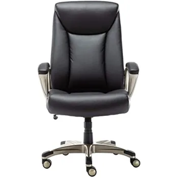 Основи Bonded Leather Big & Tall Executive Office Computer Desk Chair, 350-Pound Capacity, Black, 29.5