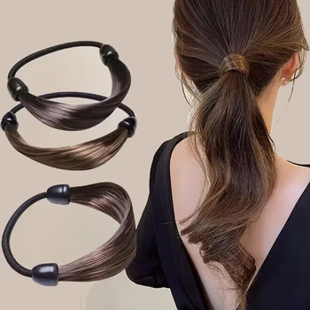 перука коса вратовръзка scrunchies високо конска опашка главата въже нови гумени ленти за момичета женски коса обем коса въже еластични аксесоари