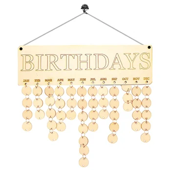 Писмо за рожден ден Висяща дървена плакетна дъска Фестивално напомняне за рожден ден Направи си сам календар Подарък за декорация на домашно парти 1 Вечен