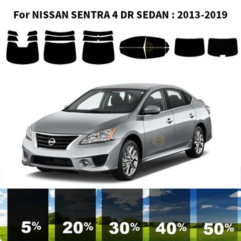 Предварително изрязана нанокерамика кола UV стъкло оттенък комплект автомобилни прозорец филм за NISSAN SENTRA 4 DR SEDAN 2013-2019