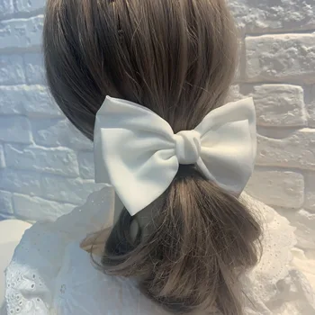 Реколта бельо шноли 2 ниво голям голям лък коса клип корейски пролетта конска опашка клип hairgrips за жени мода аксесоари за коса