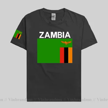 Република Замбия Замбийски мъжки тениски Фланелки Нация Отборна тениска 100% памучна тениска Облекло Тийс Флаг на страната Спортинг ZMB