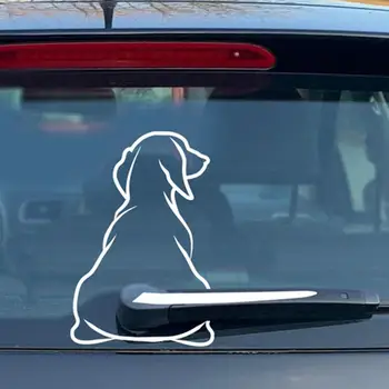 Сладко куче кола предното стъкло чистачки винил изкуство стикер декор прекрасен животински куче стенопис изкуство decal за кола прозорец лаптоп декорация