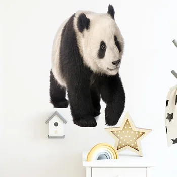 сладък панда стикер за стена, животни, декорация на детска стая, детска детска стая стенопис изкуство, DIY спалня домашни стикери, тапети 45x70cm