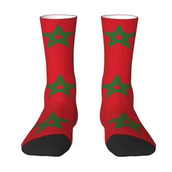 Смешно знамето на Мароко чорапи мъже жени топло 3D печат спортни футболни чорапи