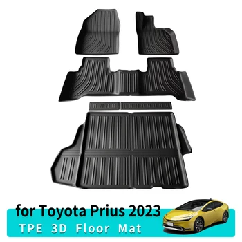 Стелки за кола Подложка за багажник за Toyota Prius 2023 TPE 3D Auto килим защита водоустойчиви аксесоари