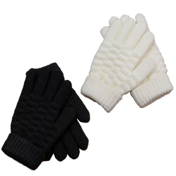 Стилни плетени ръкавици, пръсти, ръкавици за момчета и момичета за ежедневно облекло и пазаруване
