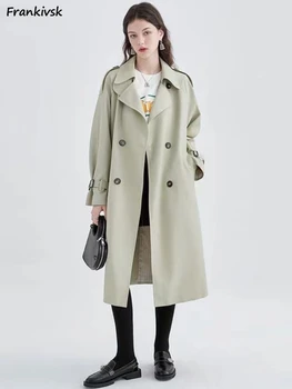 Тренч жени есен Англия пътуване стил темперамент мода популярни дами връхни дрехи универсален висока улица хипстър дълъг ръкав