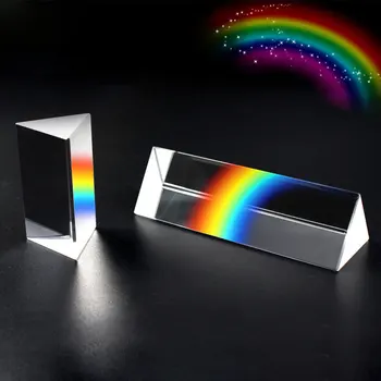 Триъгълна призма Rainbow Prisma Кристално стъкло Фотографска Prisme Цветни призми Физика Детски светлинен експеримент