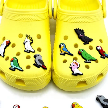 Търговия на едро 1бр PVC обувки аксесоари за Crocs Charms Значка за птици Дамски сабо Катарама Детски щифтове Декорация Дънки Маншети