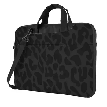 Чанта за лаптоп черен леопард печат бележник торбичка животно сив преносим 13 14 15 15.6 мода компютър случай за Macbook Air Acer Dell
