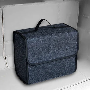  Чанта за съхранение на автомобили Кутия за организатор на багажника Кутия за съхранение на филц от филц Автоматична карго контейнер чанти Multi-Pocket Tidying чанти Аксесоари за кола